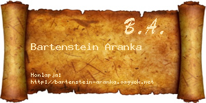 Bartenstein Aranka névjegykártya