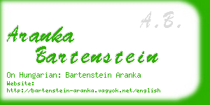 aranka bartenstein business card